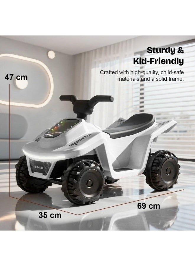 بيبي دراجة أطفال Giddy ATV تعمل بالبطارية | لعبة ركوب كهربائية قابلة لإعادة الشحن مع إضاءة ومنفذ USB وموسيقى | دراجة شاطئية كبيرة للأولاد والبنات من عمر 2 إلى 5 سنوات - Image 5